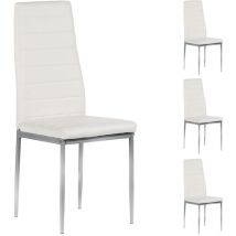 Lot de 4 chaises nathalie, en synthétique blanc