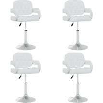 Décoshop26 - Lot de 4 chaises de salle à manger siège pivotant hauteur réglable blanc pvc blanc DEC025322