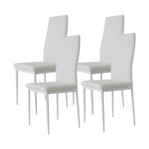 Hobag - Lot de 4 chaises de salle à manger valentin Blanc - Blanc