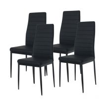 Hobag - Lot de 4 chaises de salle à manger valentin Noir - Noir