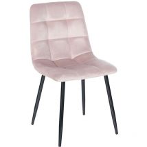 Définir 4 chaises de velours modernes et confortables dans les couleurs de velours colore : rose