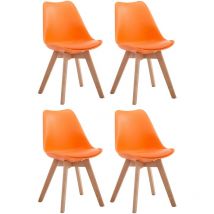 Lot de 4 chaises de salle à manger Borneo V2 en similicuir Orange Nature