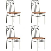 Lot de 4 Chaises de salle à manger - Chaises à dîner Marron MDF BV907042 - BonneVie