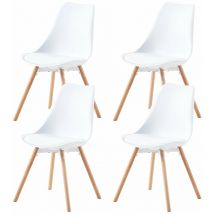 Eggree - Lot de 4 Chaises de Salle à Manger en pp avec Pieds en Hêtre