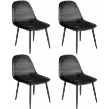 Urban Living - Lot de 4 Chaises de table design velours Inoui