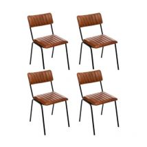 Lot de 4 Chaises Design 'Dario' 78cm Cognac
