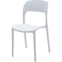 Fashion Commerce - Lot de 4 chaises empilables en polypropylène blanc