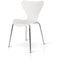 Fashion Commerce - Lot de 4 chaises en polypropylène blanc et pieds en métal chromé