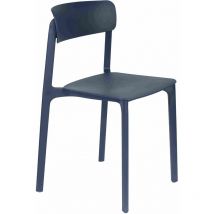 Chaise de salle à manger, Lot de 4 chaises en polypropylène Clive Bleu en Plastique Boite A Design