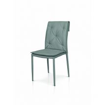 Fashion Commerce - Lot de 2 chaises en simili cuir gris avec structure en métal recouvert