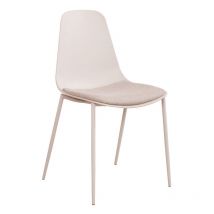 Drawer - Lot de 4 chaises en tissu et métal - Beige - charleston