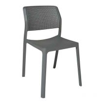 Fashion Commerce - Lot de 2 chaises en polypropylène anthracite