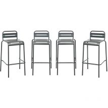 Sweeek - Lot de 4 chaises hautes de jardin acier. 4 places. anthracite. l 44 x p 41 x h 85cm