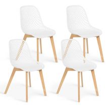 Lot de 4 chaises mandy blanches pour salle à manger