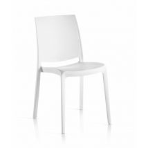 Set 4 Sedie in Resina Monoblocco London Matt By Flow Bianco