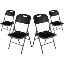 7h Seven House - Lot de 4 chaises pliantes avec poignée 47x58x87cm 7house