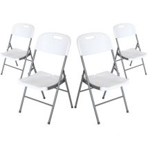 7h Seven House - Lot de 4 chaises pliantes avec poignée 47x58x87cm 7house