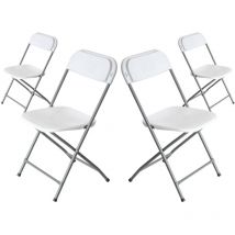 7h Seven House - Lot de 4 chaises pliantes blanches, 49x44.5x80.5cm