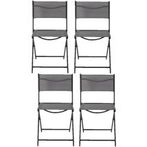 Toilinux - Lot de 4 Chaises pliantes d'extérieur Elba