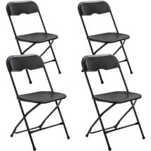 Lot de 4 chaises pliantes noires de réception