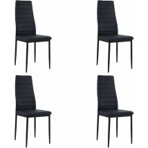 Eggree - Lot de 4 Chaises Salle à Manger, Noir, Pieds en Métal