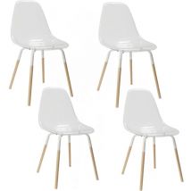 The Home Deco Factory - Lot de 4 Chaises scandinave Phenix en polypropylène et métal