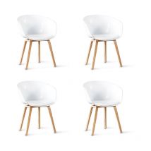 Designetsamaison - Lot de 4 chaises scandinaves blanches - Vali