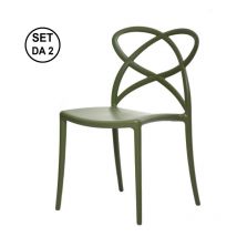 Fashion Commerce - Lot de 2 chaises tressées en polypropylène - vert
