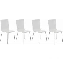 Lot de 4 chaises visiteur Pepe en bois Blanc
