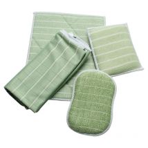 Bluedeer - Lot de 4 chiffons en microfibre de bambou, lavables réutilisables pour une maison brillante, nettoie et polit toutes les surfaces lisses