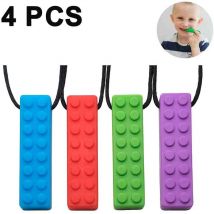 Tuserxln - Lot de 4 colliers à mâcher sensoriels pour enfants en bas âge atteints d'autisme, besoins de morsure, bâton à mâcher pour moteur oral,