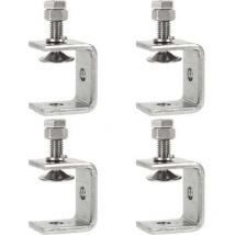 Gabrielle - Lot de 4 colliers de serrage robustes en acier inoxydable, colliers de serrage carrés en acier, colliers de serrage en c de 0 à 25 mm,