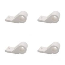Lot de 4 Colliers Déportés pour Espagnolette Système de Fermeture pour Volet battant et Persienne Blanc mat en matière Polyamide Résistante Longue