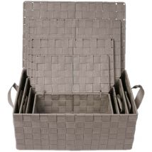 Lot de 4 Corbeilles avec sangles et couvercles en Polypropylène