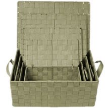 Lot de 4 Corbeilles avec sangles et couvercles en Polypropylène