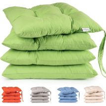 Famille - gabrielle Lot de 4 Coussin Chaise Galette de Chaise Exterieur Jardin Coussins Lavable de Chaise Extérieur Intérieur Housses de Chaise avec