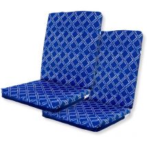 Deco Arts - Lot de 2 Coussins pour chaises 95 x 40 cm motif Nautique Bleu