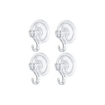 Lot de 4 Crochet Ventouse Mural, Crochet de Salle de Bain Plaque Porte Serviette Couronne Peignoir Manteau Torchon, Ustensile Plastique de