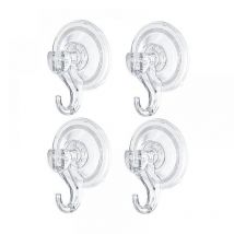 Lot de 4 Crochet Ventouse Mural, Crochet de Salle de Bain Plaque Porte Serviette Couronne Peignoir Manteau Torchon, Ustensile Plastique de
