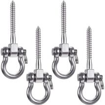 Lot de 4 crochets de balançoire robustes à 180 °, hamac de yoga, corde pour pneus, chaises, sac de sable, sac de frappe, porche