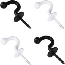 Lot de 4 crochets pour rideaux, crochets d'embrasses de rideaux en u, crochets muraux décoratifs pour embrasses de rideaux, rideau