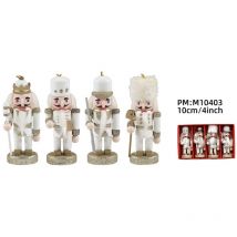 Lot de 4 décorations de Noël en forme de casse-noisette, figurine de casse-noisette, décoration de table de Noël