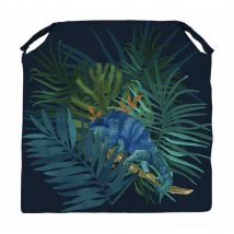 Dessus de chaise 40x40x4 cm AMAZONIE bleu, par Soleil d'Ocre