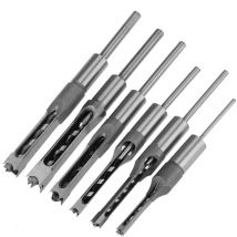 Tophomer - Lot de 6 Ensembles de forets à trou carré, Forets à bois trou carré Foret Trou Carré De Perçage Mortaiser Burin-Outils de travail du bois