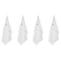 Meubletmoi - Lot de 4 essuie-mains 50 x 70 cm en double gaze de coton blanc - pepa