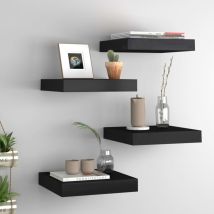 Maisonchic - Lot de 4 Etagères murales, Etagères flottantes, Armoires murales noir 23x23,5x3,8 cm mdf sdd67068 design in