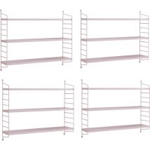 [en.casa] - Lot de 4 étagères murales Strängnäs acier 50 x 60 x 15 cm violet