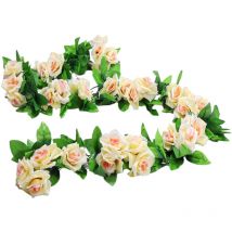 Yzmrbdqc - Lot de 4 fausses roses de vigne, plantes artificielles, lierre à suspendre, pour maison, hôtel, bureau, fête de mariage, jardin,