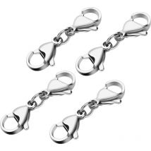Lot de 4 fermoirs de rechange pour bracelet à double fermoir mousqueton