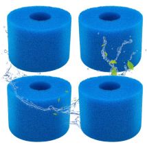 Lot de 4 filtres de Piscine en Mousse Filtre pour Intex Type S1 - Filtre en Mousse pour Spa, Piscine - Réutilisables et lavables - Éponge de